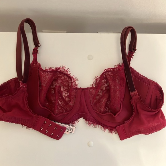 NWOT Victoria's Secret Dark Red Dream Angels Pushup With No Padding Bra 34D - Picture 5 of 11